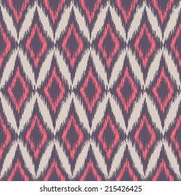 Vector seamless ikat ethnic pattern