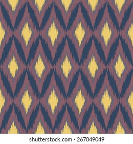 Vector seamless ikat ethnic pattern