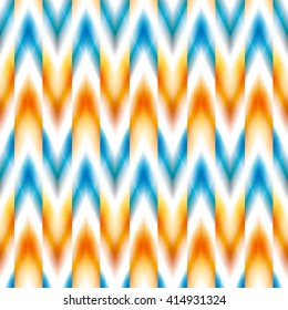 Vector seamless ikat ethnic pattern. Boho design. Ethnic Colored seamless zigzag patten