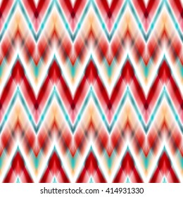 Vector seamless ikat ethnic pattern. Boho design. Ethnic Colored seamless zigzag patten
