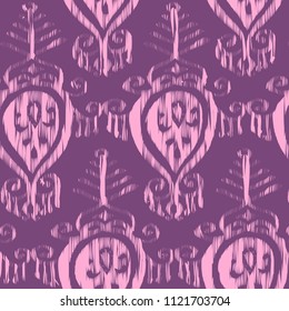 Vector seamless ikat pattern bordo for fabric, textile, craft, wrapping ceramic