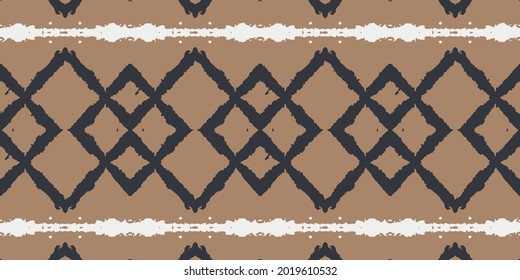 Vector Seamless Ikat Texture. Ethnic Abstract Geo Print. Bohemian Tile. Chevrons Tile. Watercolor Pattern Print. 