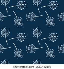 abstracción de la ilustración vectorial sin fisuras con elementos florales para fondos de tela. dandelia
