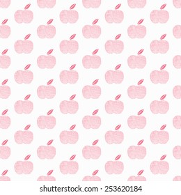 Vector seamless illustration with apples.