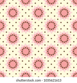 Vector seamless illustration background with abstract decorative flowers. Design elements for Scrapbook. Can be used for wallpapers, fills images, background, surface