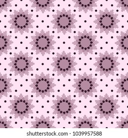 Vector seamless illustration background with abstract decorative flowers. Design elements for Scrapbook. Can be used for wallpapers, fills images, background, surface