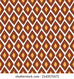 Vector seamless illustration. Background with brown rhombuses. Texture with geometric shapes.