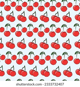 vector seamless illustration of beautiful,sweet endless cherries suitable for wrapping paper or background