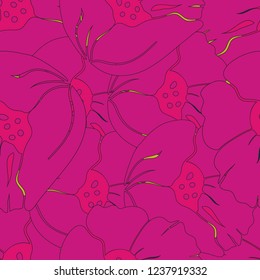 Vector seamless Illustration of cheerful bright pink and orange poppy flowers. Perfect for fabric, wall paper, home decor, scrapbooking, notebooks, cards, accessories, gifts, phone case and fashion.