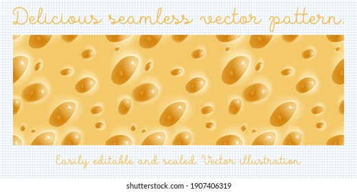 Vector seamless illustration of cheese pattern