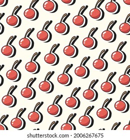 Vector Seamless Illustration  of cherry fruit. Cute cartoon fruit pattern, flat design for fashion print.