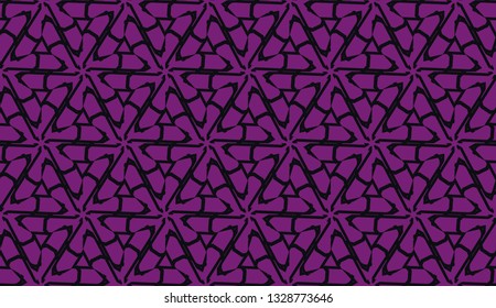 Vector seamless illustration. COLOR 1 COLOR 2. For you home interior wallpaper, fashion print.Original interior background in triangles style. Purple addiction color