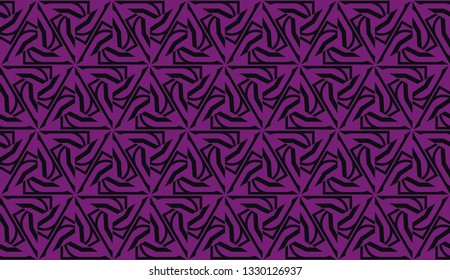 Vector seamless illustration. COLOR 1 COLOR 2. For you home interior wallpaper, fashion print.Original interior background in triangles style. Purple addiction color