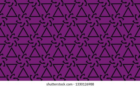 Vector seamless illustration. COLOR 1 COLOR 2. For you home interior wallpaper, fashion print.Original interior background in triangles style. Purple addiction color