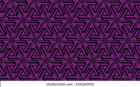 Vector seamless illustration. COLOR 1 COLOR 2. For you home interior wallpaper, fashion print.Original interior background in triangles style. Purple addiction color