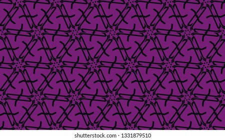 Vector seamless illustration. COLOR 1 COLOR 2. For you home interior wallpaper, fashion print.Original interior background in triangles style. Purple addiction color