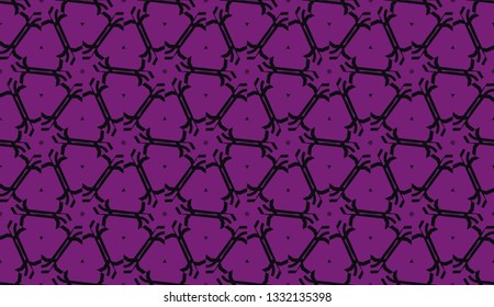 Vector seamless illustration. COLOR 1 COLOR 2. For you home interior wallpaper, fashion print.Original interior background in triangles style. Purple addiction color