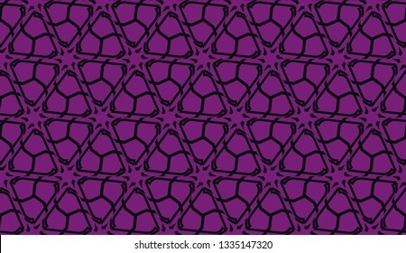 Vector seamless illustration. COLOR 1 COLOR 2. For you home interior wallpaper, fashion print.Original interior background in triangles style. Purple addiction color