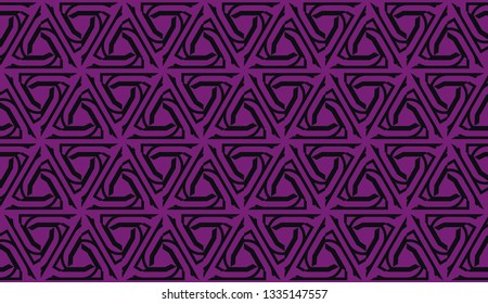 Vector seamless illustration. COLOR 1 COLOR 2. For you home interior wallpaper, fashion print.Original interior background in triangles style. Purple addiction color