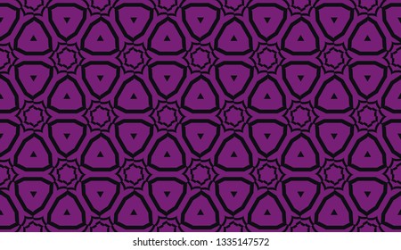 Vector seamless illustration. COLOR 1 COLOR 2. For you home interior wallpaper, fashion print.Original interior background in triangles style. Purple addiction color