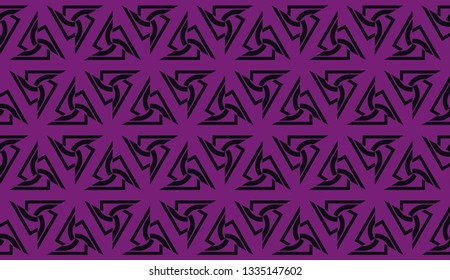 Vector seamless illustration. COLOR 1 COLOR 2. For you home interior wallpaper, fashion print.Original interior background in triangles style. Purple addiction color