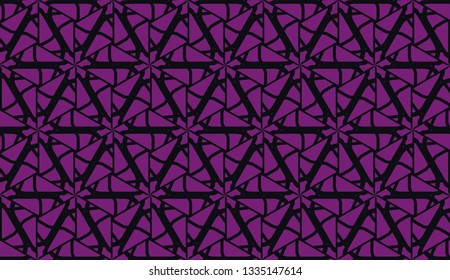 Vector seamless illustration. COLOR 1 COLOR 2. For you home interior wallpaper, fashion print.Original interior background in triangles style. Purple addiction color