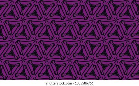 Vector seamless illustration. COLOR 1 COLOR 2. For you home interior wallpaper, fashion print.Original interior background in triangles style. Purple addiction color