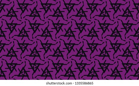 Vector seamless illustration. COLOR 1 COLOR 2. For you home interior wallpaper, fashion print.Original interior background in triangles style. Purple addiction color
