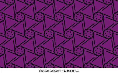 Vector seamless illustration. COLOR 1 COLOR 2. For you home interior wallpaper, fashion print.Original interior background in triangles style. Purple addiction color