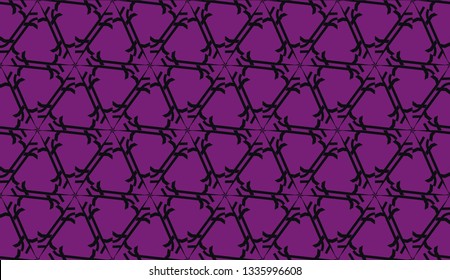 Vector seamless illustration. COLOR 1 COLOR 2. For you home interior wallpaper, fashion print.Original interior background in triangles style. Purple addiction color