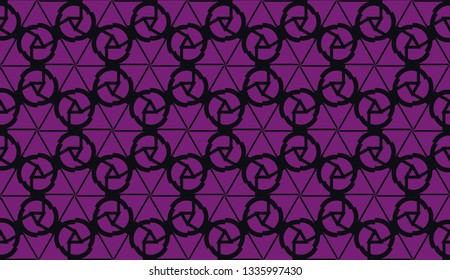 Vector seamless illustration. COLOR 1 COLOR 2. For you home interior wallpaper, fashion print.Original interior background in triangles style. Purple addiction color