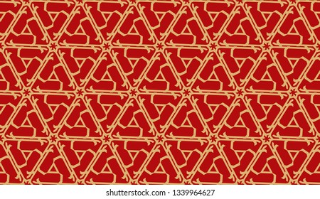 Vector Seamless illustration with curved line. Modern pattern in triangles style. For modern interior design, fashion print