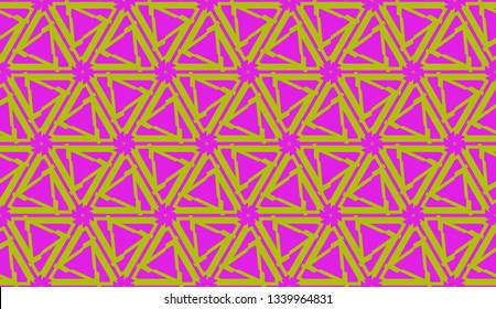 Vector Seamless illustration with curved line. Modern pattern in triangles style. For modern interior design, fashion print