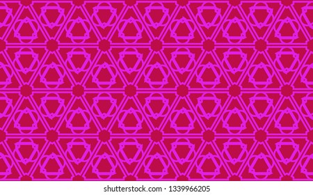 Vector Seamless illustration with curved line. Modern pattern in triangles style. For modern interior design, fashion print