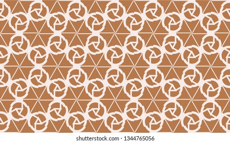 Vector Seamless illustration with curved line. Modern pattern in triangles style. For modern interior design, fashion print