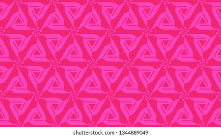Vector Seamless illustration with curved line. Modern pattern in triangles style. For modern interior design, fashion print