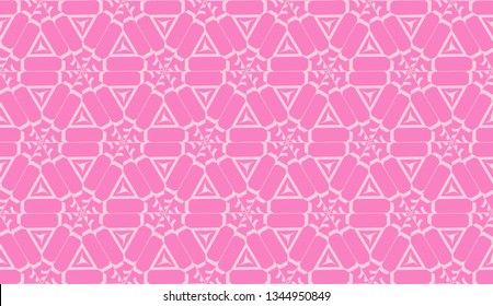 Vector Seamless illustration with curved line. Modern pattern in triangles style. For modern interior design, fashion print