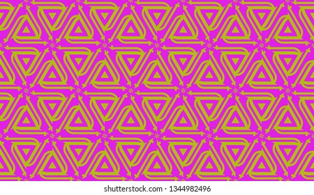 Vector Seamless illustration with curved line. Modern pattern in triangles style. For modern interior design, fashion print