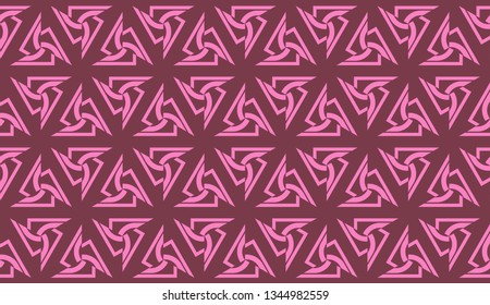 Vector Seamless illustration with curved line. Modern pattern in triangles style. For modern interior design, fashion print