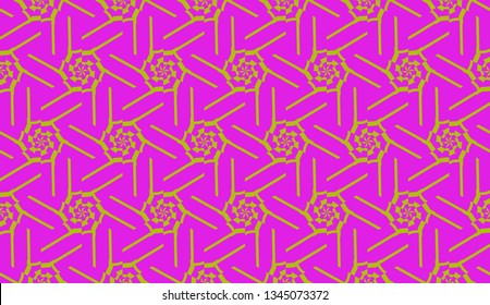 Vector Seamless illustration with curved line. Modern pattern in triangles style. For modern interior design, fashion print