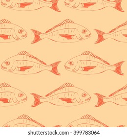Vector seamless illustration fish  dora do