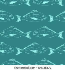 Vector seamless illustration fish dora do