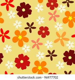 vector seamless illustration with flowers