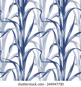 Vector seamless illustration grass on a white background. Design for fabrics, textiles, paper, wallpaper, Internet. Vector.