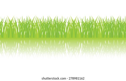 Vector seamless illustration of green grass border