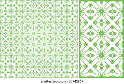 Vector seamless illustration of green tangier grid, abstract guilloche background