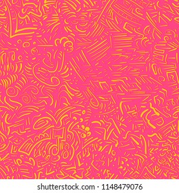 Vector seamless illustration. Manual chaotic drawing. Abstract sketch.