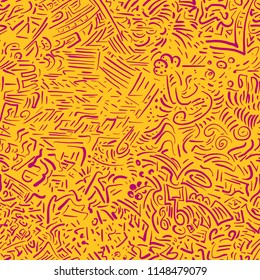 Vector seamless illustration. Manual chaotic drawing. Abstract sketch.