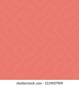 Vector seamless illustration of multicolor circling lines pattern. Psychedelic geometric vector background.