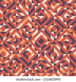 Vector seamless illustration of multicolor triangle pattern. Colored geometric vector background.